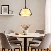 Hängeleuchte Glas rauch opal Pendelleuchte Esszimmer Wohnzimmerlampe Hängelampe, Retro, Metall, E14 Fassung, DxH 25x120 cm Hängeleuchte Glas rauch opal Pendelleuchte Esszimmer Wohnzimmerlampe Hängelampe, Retro, Metall, E14 Fassung, DxH 25x120 cm von Globo