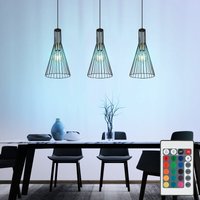 Hängelampe dimmbar mit Fernbedienung led Pendelleuchte Esstisch modern Esszimmerlampe 3-flammig,RGB Farbwechsel, Käfig-Design Industrial, 3x 8,5W Hängelampe dimmbar mit Fernbedienung led Pendelleuchte Esstisch modern Esszimmerlampe 3-flammig,RGB Farbwechsel, Käfig-Design Industrial, 3x 8,5W von Globo