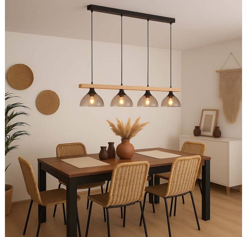 GLOBO LIGHTING LED-Hängeleuchte, Leuchtmittel inklusive, Warmweiß, Pendelleuchte Deckenleuchte Hängelampe Holzlampe Rauchglas LED 150 cm GLOBO LIGHTING LED-Hängeleuchte, Leuchtmittel inklusive, Warmweiß, Pendelleuchte Deckenleuchte Hängelampe Holzlampe Rauchglas LED 150 cm von GLOBO LIGHTING