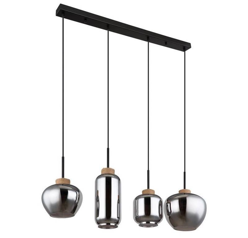 GLOBO LIGHTING Hängeleuchte, Leuchtmittel nicht inklusive, Pendelleuchte Hängeleuchte Wohnzimmerlampe 4-Flammig Rauchglas von GLOBO LIGHTING