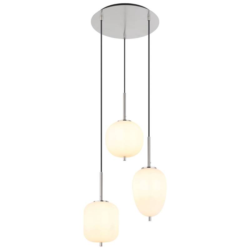 Globo Hängeleuchte Blacky I Nickel/Opal 3-flammig von Globo