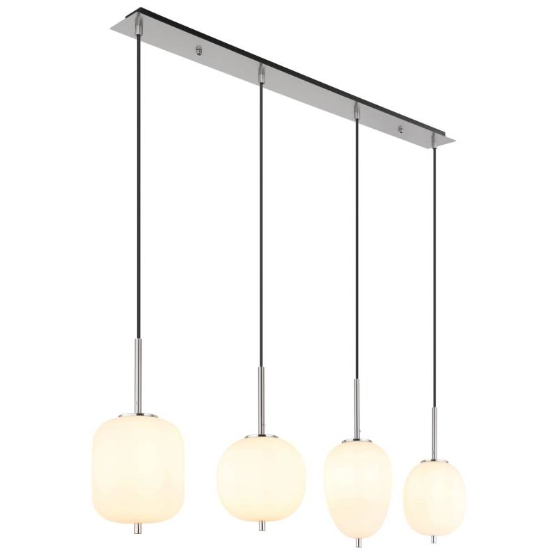 Globo Hängeleuchte Blacky I Nickel/Opal 4-flammig von Globo