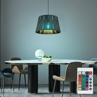 Hängeleuchte Esszimmer Pendelleuchte schwarz Holzoptik Hängelampe Modern, Fernbedienung dimmbar, 1x rgb led 8,5W 806Lm warmweiß, DxH 35x120 cm Hängeleuchte Esszimmer Pendelleuchte schwarz Holzoptik Hängelampe Modern, Fernbedienung dimmbar, 1x rgb led 8,5W 806Lm warmweiß, DxH 35x120 cm von Globo