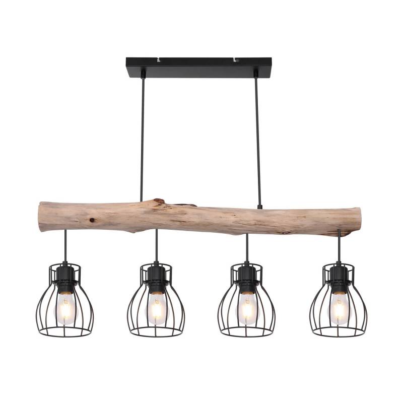Globo Hängeleuchte Mina Länge 83 Cm Schwarz Braun Deckenlampe Lampe Leuchte Spot B-Ware von Globo