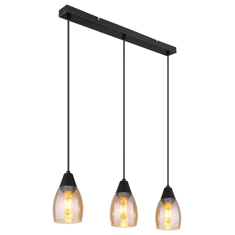 Globo Hängeleuchte Reid Schwarz 55 x 10 cm 3-flammig von Globo