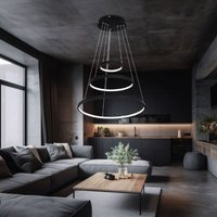 Globo - Hängeleuchte Wohnzimmer led Pendelleuchte Ring Hängelampe Esstisch dimmbar höhenverstellbar, schwarz, 1x led 1x 57 Watt 1x 2200 lm, DxH Globo - Hängeleuchte Wohnzimmer led Pendelleuchte Ring Hängelampe Esstisch dimmbar höhenverstellbar, schwarz, 1x led 1x 57 Watt 1x 2200 lm, DxH von Globo