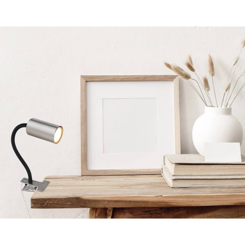 Globo Klemmstrahler Robby 1-flammig Nickel matt 290 x 100 x 415 mm von Globo