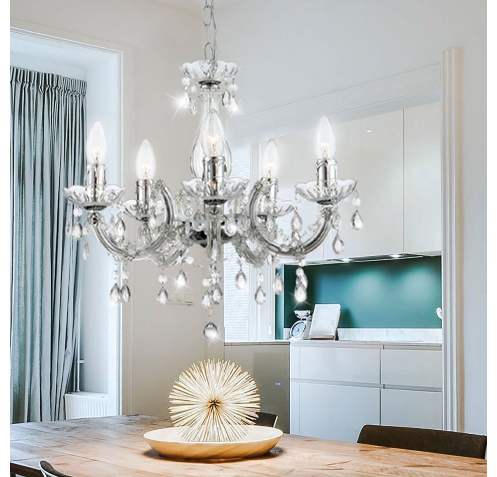 GLOBO LIGHTING Kronleuchter, Leuchtmittel nicht inklusive, Hänge Leuchte Kronleuchter Kristall Luster Decken Lampe Schlaf Zimmer von GLOBO LIGHTING