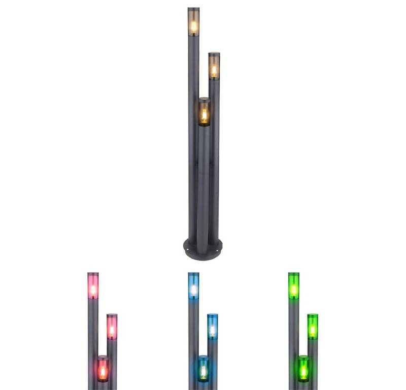 GLOBO LIGHTING LED Außen-Stehlampe, Leuchtmittel inklusive, Warmweiß, Wegeleuchten Außen Edelstahl RGB LED Außenlampe Gartenleuchte von GLOBO LIGHTING