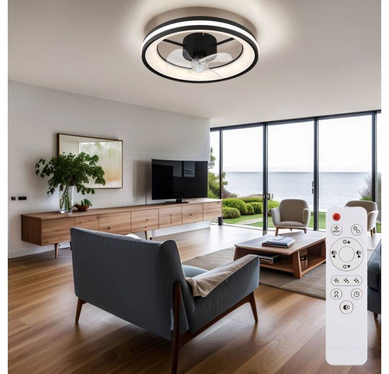 GLOBO LIGHTING LED Deckenleuchte, LED-Leuchtmittel fest verbaut, Warmweiß, Neutralweiß, Tageslichtweiß, LED Deckenventilator Wohnzimmerlampe Fernbedienung dimmbar D 49,5 cm GLOBO LIGHTING LED Deckenleuchte, LED-Leuchtmittel fest verbaut, Warmweiß, Neutralweiß, Tageslichtweiß, LED Deckenventilator Wohnzimmerlampe Fernbedienung dimmbar D 49,5 cm von GLOBO LIGHTING