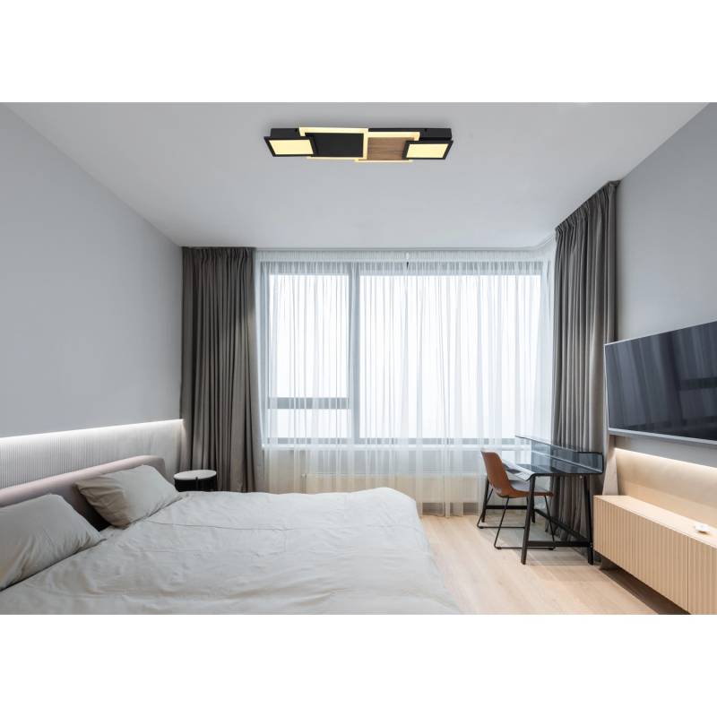 Globo LED-Deckenleuchte Caroline 1-flammig Schwarz matt 715 x 250 x 80 mm Globo LED-Deckenleuchte Caroline 1-flammig Schwarz matt 715 x 250 x 80 mm von Globo