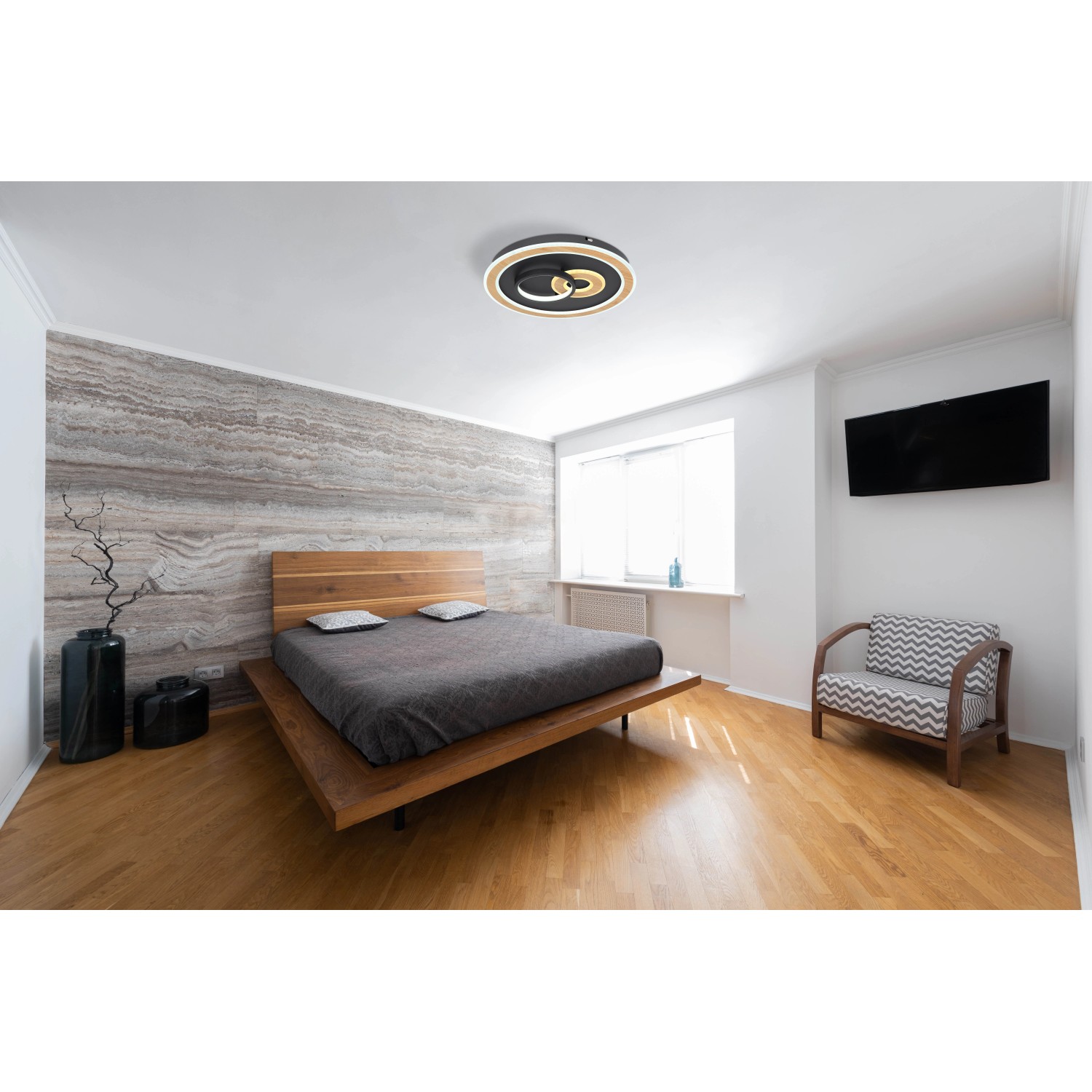 Globo LED-Deckenleuchte Chessy 1-flammig Schwarz matt 500 x 70 mm Globo LED-Deckenleuchte Chessy 1-flammig Schwarz matt 500 x 70 mm von Globo
