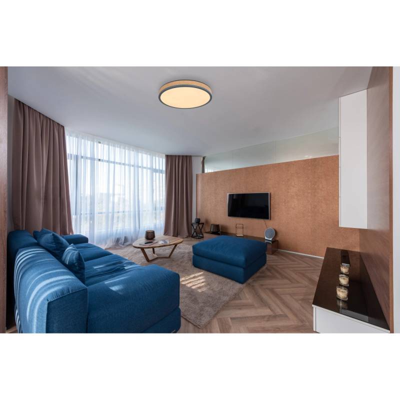 Globo LED-Deckenleuchte Doro 1-flammig Graphit 450 x 85 mm von Globo
