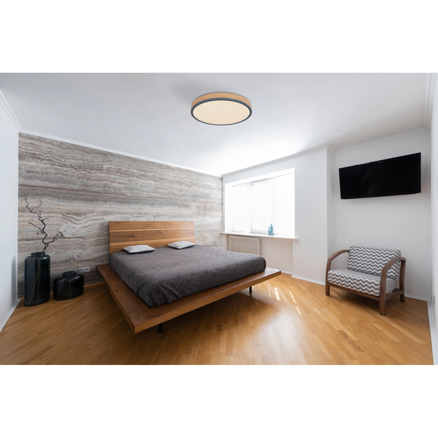 Globo LED-Deckenleuchte Doro 1-flammig Graphit 450 x 85 mm Globo LED-Deckenleuchte Doro 1-flammig Graphit 450 x 85 mm von Globo