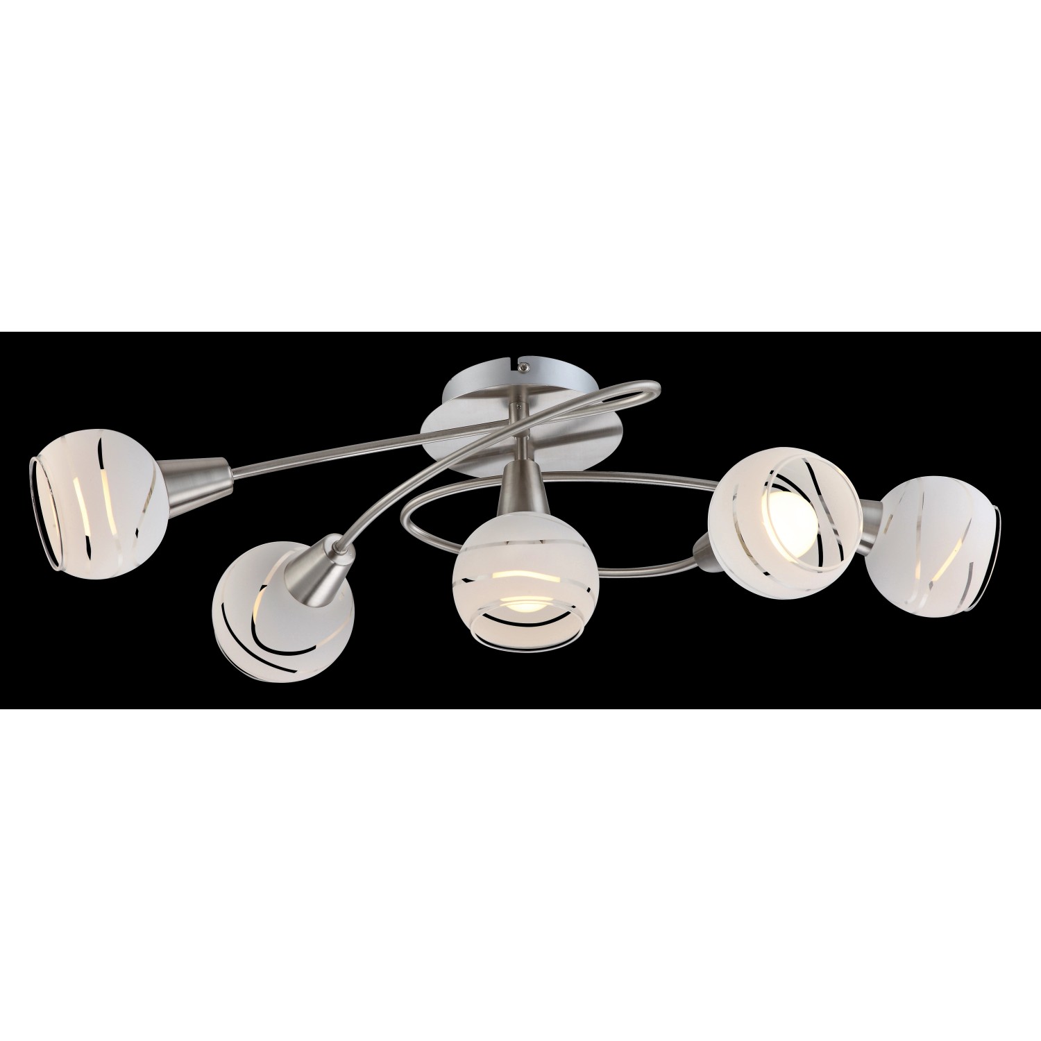 Globo LED-Deckenleuchte Elliott Metall Glas 5 Spots Globo LED-Deckenleuchte Elliott Metall Glas 5 Spots von Globo