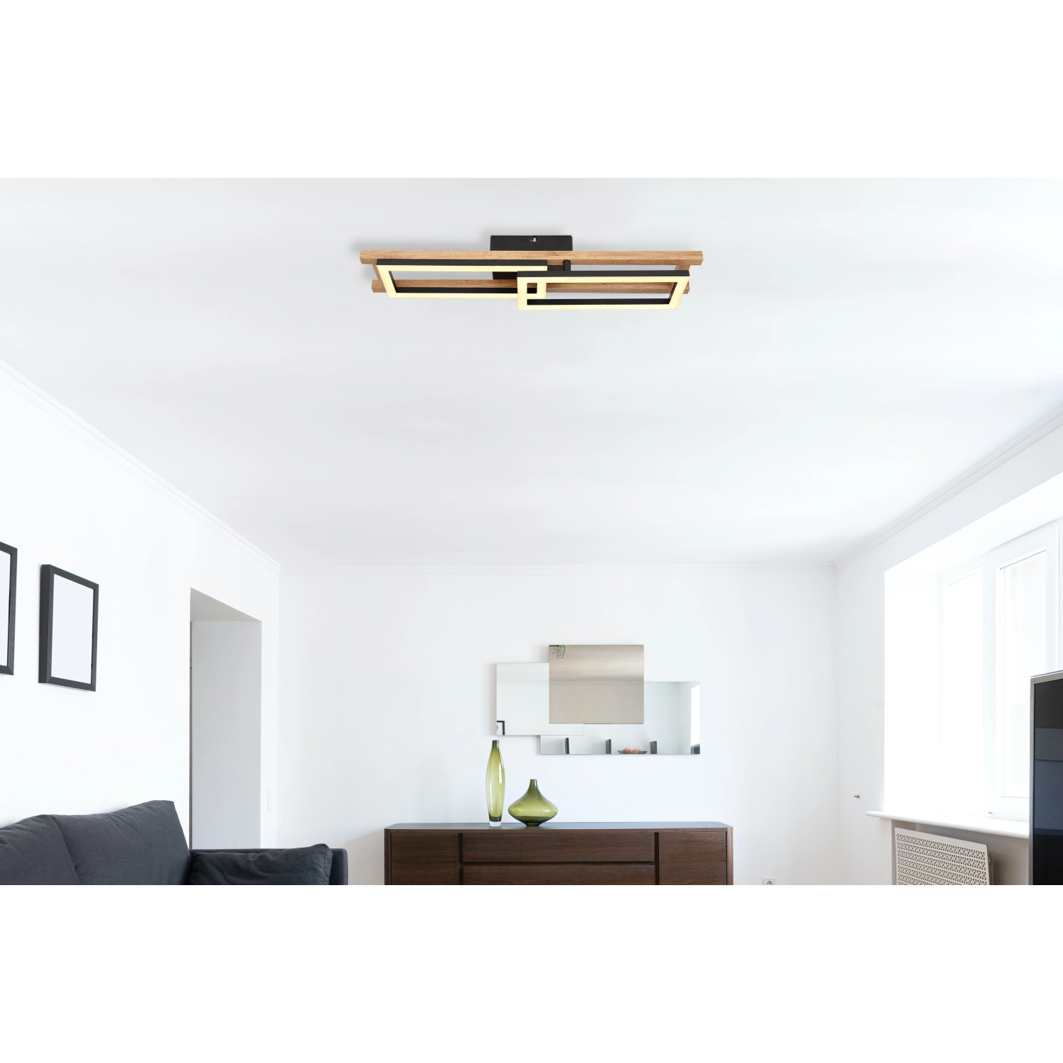 Globo LED-Deckenleuchte Illa 1-flammig Schwarz matt 690 x 365 x 105 mm Globo LED-Deckenleuchte Illa 1-flammig Schwarz matt 690 x 365 x 105 mm von Globo