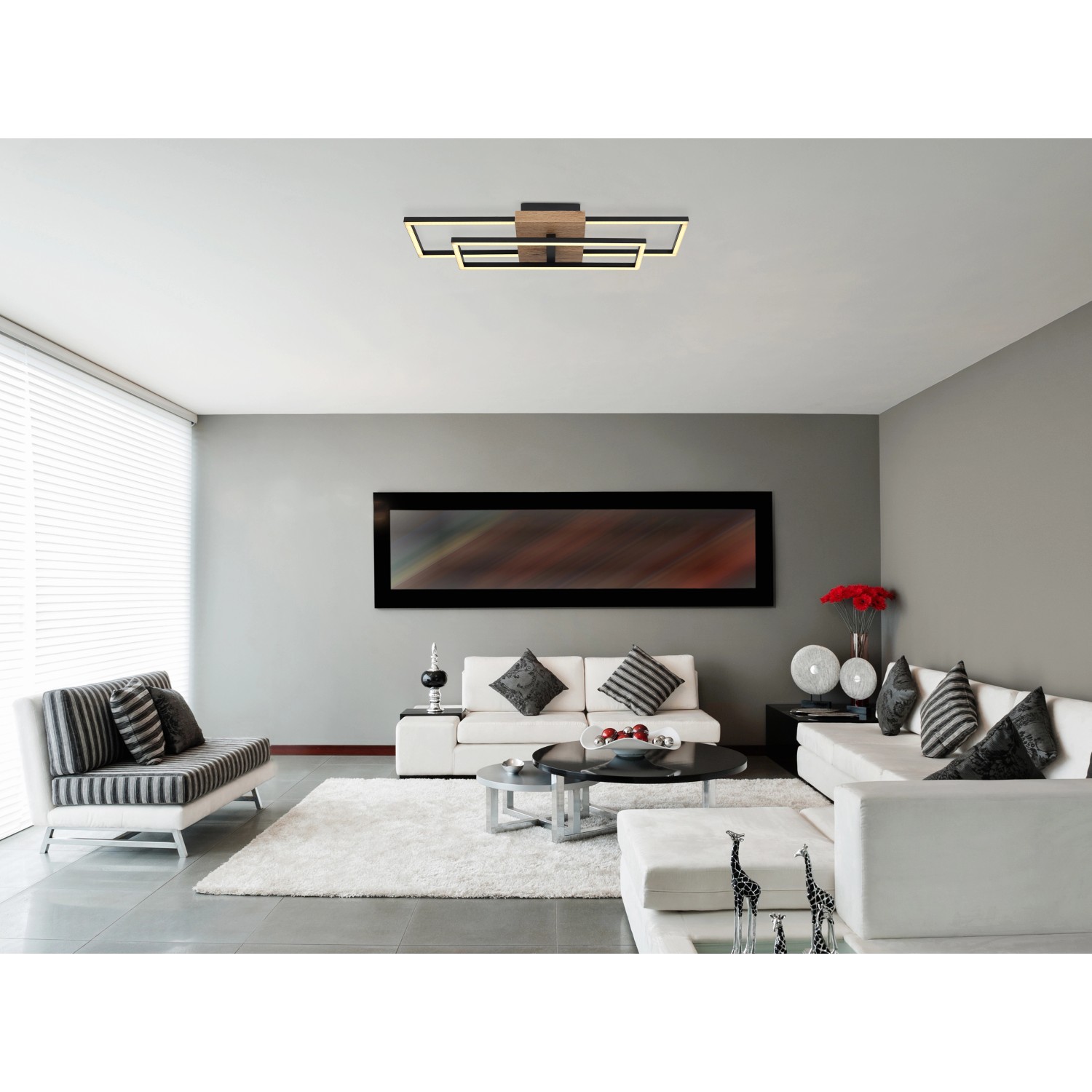 Globo LED-Deckenleuchte Kendra 1-flammig Schwarz matt 600 x 150 x 100 mm Globo LED-Deckenleuchte Kendra 1-flammig Schwarz matt 600 x 150 x 100 mm von Globo