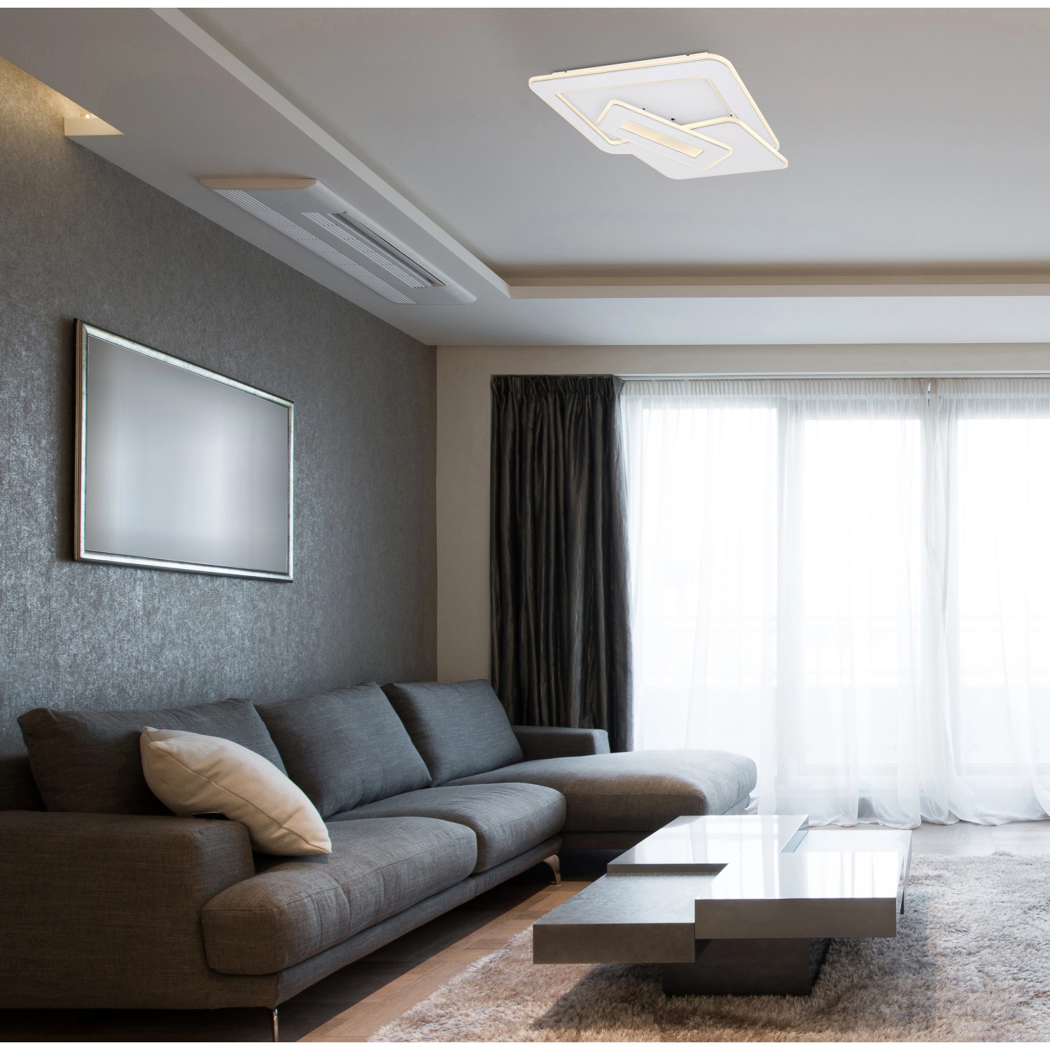 Globo LED-Deckenleuchte Kique 1-flammig Weiß 490 x 485 x 68 mm Globo LED-Deckenleuchte Kique 1-flammig Weiß 490 x 485 x 68 mm von Globo