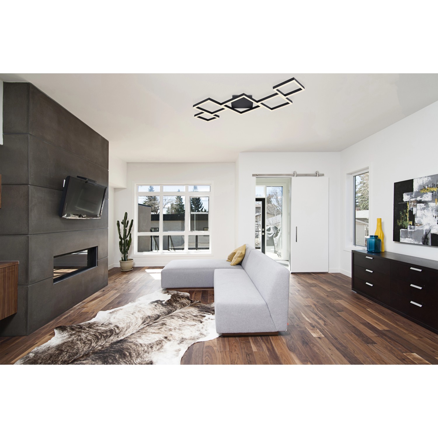 Globo LED-Deckenleuchte Kurio 1-flammig Schwarz matt 1200 x 600 x 60 mm Globo LED-Deckenleuchte Kurio 1-flammig Schwarz matt 1200 x 600 x 60 mm von Globo