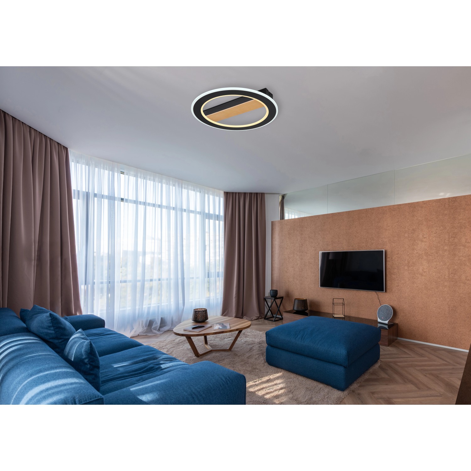 Globo LED-Deckenleuchte Mattia 1-flammig Schwarz matt 450 x 55 mm Globo LED-Deckenleuchte Mattia 1-flammig Schwarz matt 450 x 55 mm von Globo