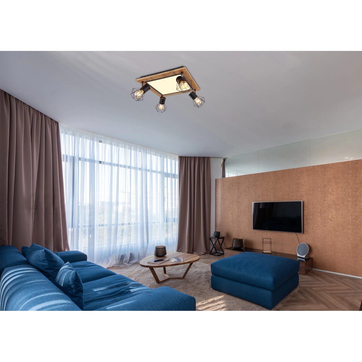 Globo LED-Deckenleuchte Priska 5-flammig Schwarz matt 450 x 450 x 225 mm Globo LED-Deckenleuchte Priska 5-flammig Schwarz matt 450 x 450 x 225 mm von Globo