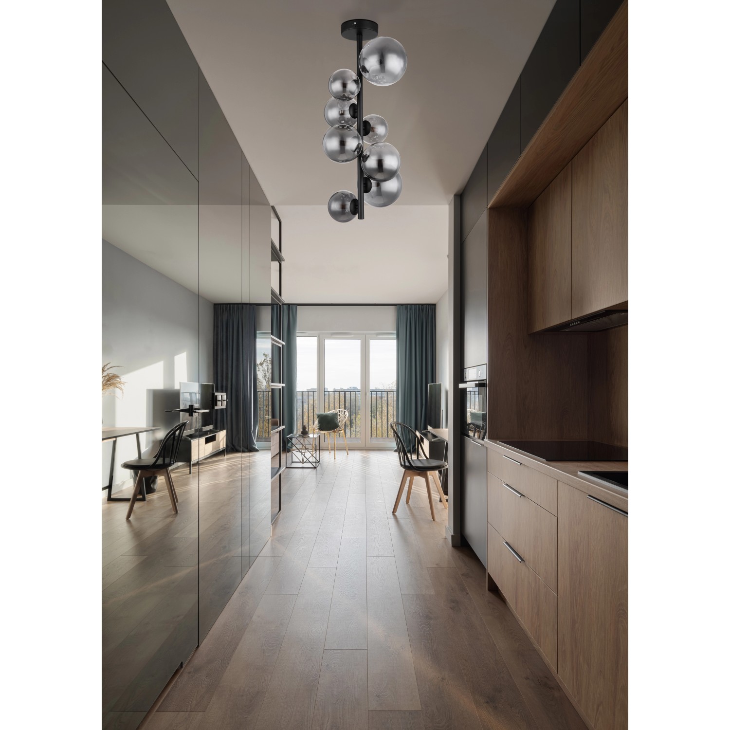Globo LED-Deckenleuchte Riha 8-flammig Schwarz matt-Rauchfarben 280 x 600 mm Globo LED-Deckenleuchte Riha 8-flammig Schwarz matt-Rauchfarben 280 x 600 mm von Globo