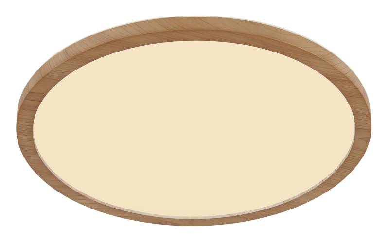 Globo LED-Deckenleuchte SAPANA Ø ca. 29,4cm in Kunstoff holzoptik/Opal weiß von Globo
