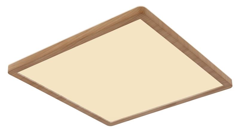 Globo LED-Deckenleuchte SAPANA ca. 29,4x29,4 cm in Kunstoff holzoptik/Opal weiß von Globo