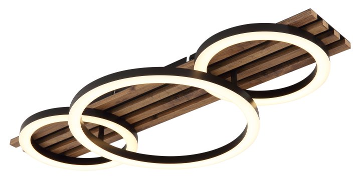 Globo LED-Deckenleuchte TISHA 3-flammig in Farbe schwarz matt, holzoptik dunkel Globo LED-Deckenleuchte TISHA 3-flammig in Farbe schwarz matt, holzoptik dunkel von Globo