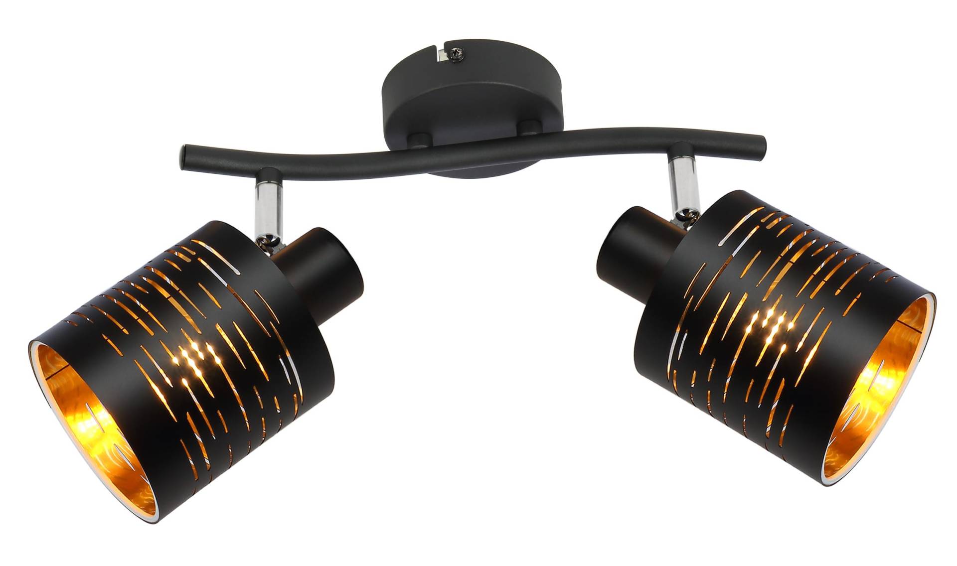 Globo LED-Deckenleuchte TUNNO 2-flammig in Farbe schwarz goldfarben Globo LED-Deckenleuchte TUNNO 2-flammig in Farbe schwarz goldfarben von Globo