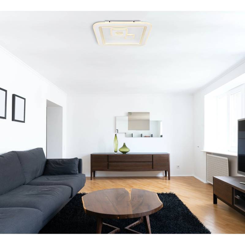 Globo LED-Deckenleuchte Valeria 1-flammig Weiß 466 x 466 x 74 mm von Globo