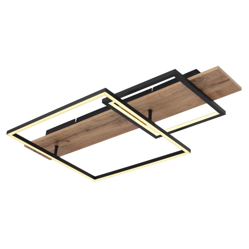 Globo LED-Deckenleuchte Vanni Holzfarben/Schwarz 75 x 40 cm von Globo