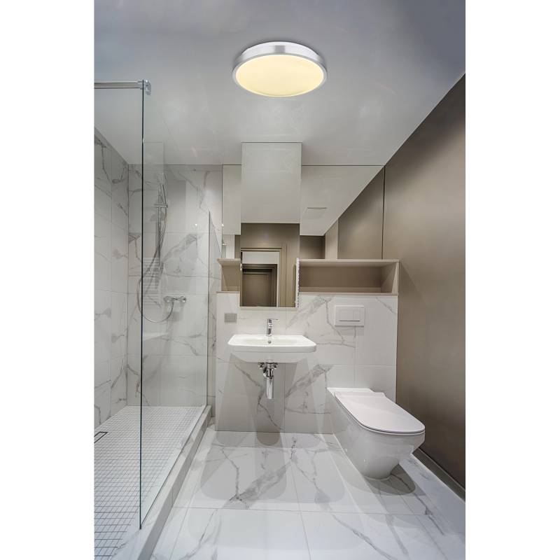 Globo LED-Deckenleuchte mit Bewegungsmelder Gregory 1-flammig Alu 300 x 90 mm von Globo
