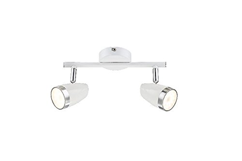 Globo LED Deckenstrahler 2 flammig Decken Spot Deckenlampe bewegliche Spots Strahler Flur Lampe Metall weiß Deckenleuchte, Deckenlicht, Schlafzimmer, Wohnzimmer Leuchte, 25 cm von Globo