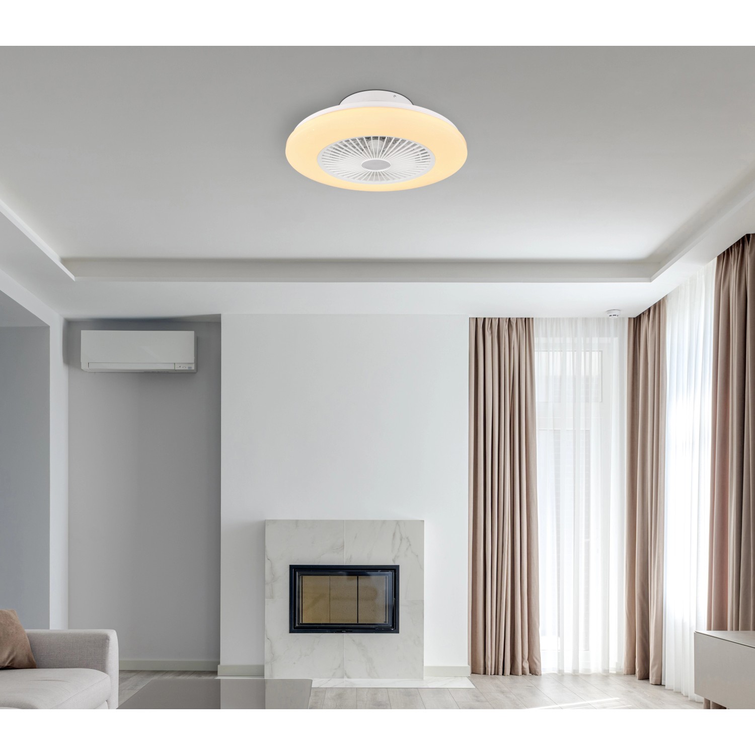 Globo LED-Deckenventilator Travo 1-flammig Weiß 525 x 160 mm Globo LED-Deckenventilator Travo 1-flammig Weiß 525 x 160 mm von Globo