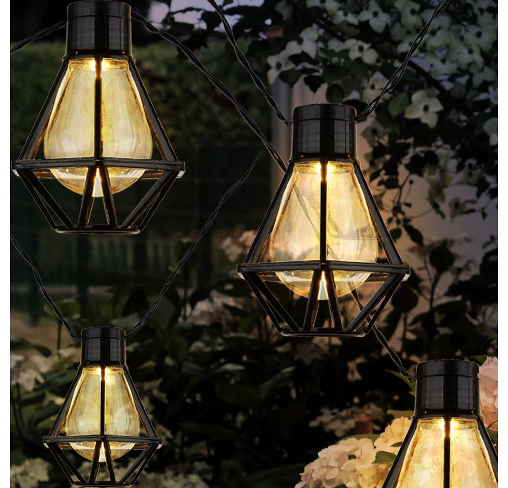 GLOBO LIGHTING LED Dekolicht, Leuchtmittel inklusive, Warmweiß, LED Lichterkette Außenleuchte Gartenlampe Terrasse Laterne Käfig von GLOBO LIGHTING
