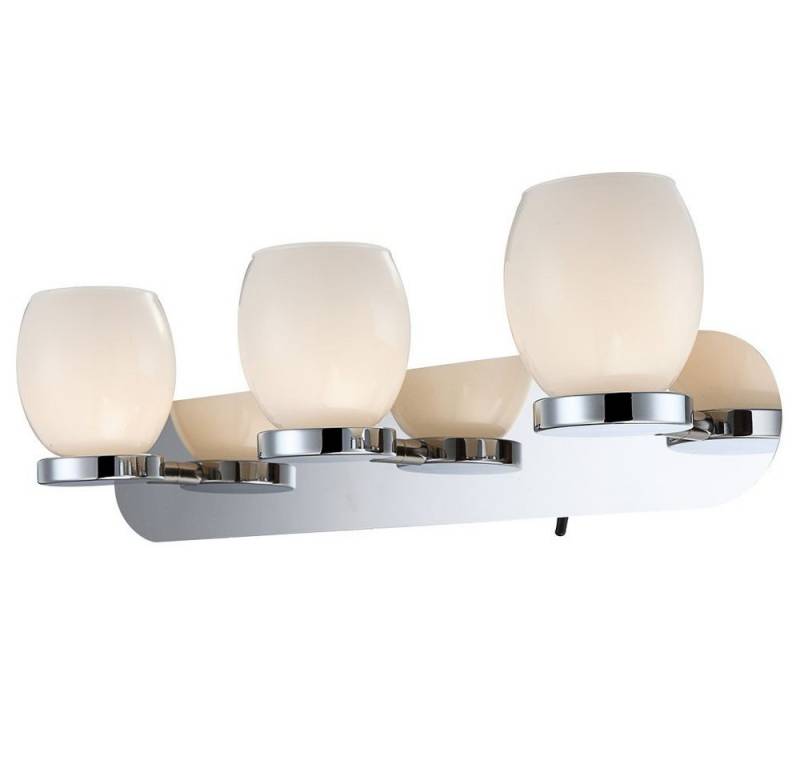 GLOBO LIGHTING LED Wandleuchte, LED-Leuchtmittel fest verbaut, Warmweiß, 9 Watt LED Wand Leuchte Glas opal Schalter Beleuchtung Chrom von GLOBO LIGHTING