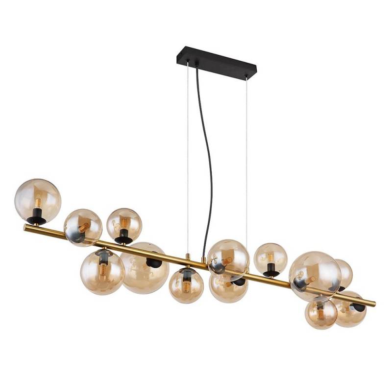 GLOBO LIGHTING LED Pendelleuchte, Pendelleuchte Hängelampe Deckenleuchte Esszimmerlampe LED Glas Amber von GLOBO LIGHTING