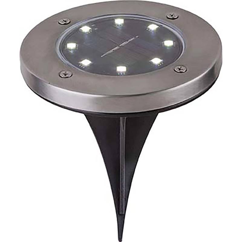 Globo LED-Solar mit Erdspieß Ø 11,8 cm x 13 cm Edelstahl 2er-Set von Globo