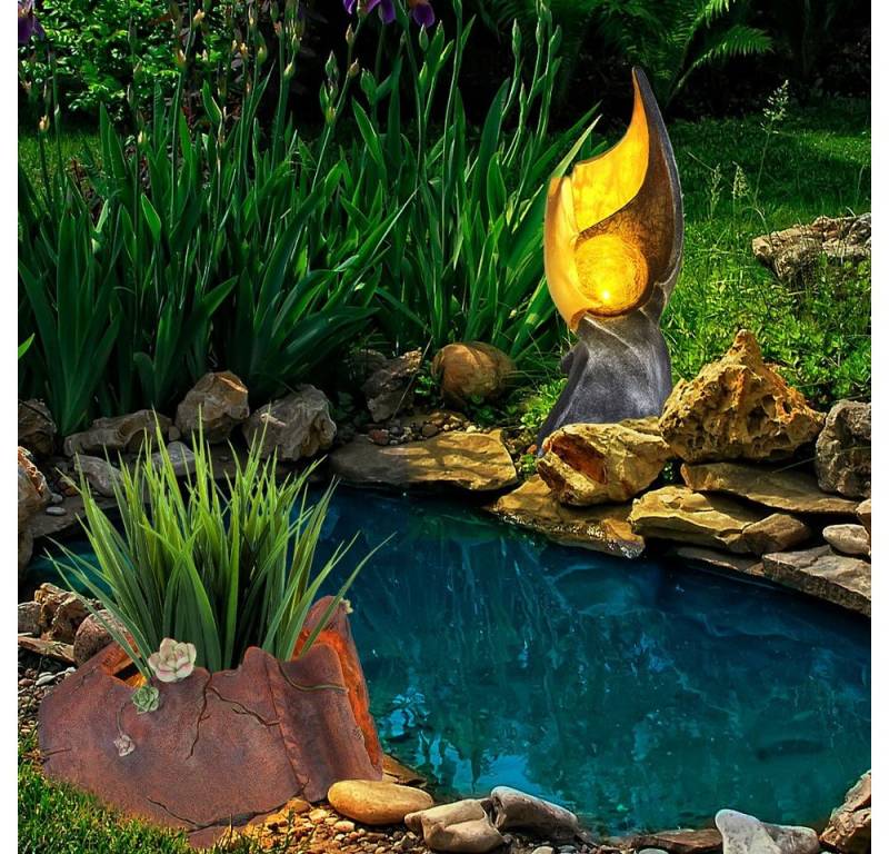 GLOBO LIGHTING LED Solarleuchte, LED-Leuchtmittel fest verbaut, Warmweiß, LED Flamme Solar Solarlampen für Außen Blumentopf von GLOBO LIGHTING