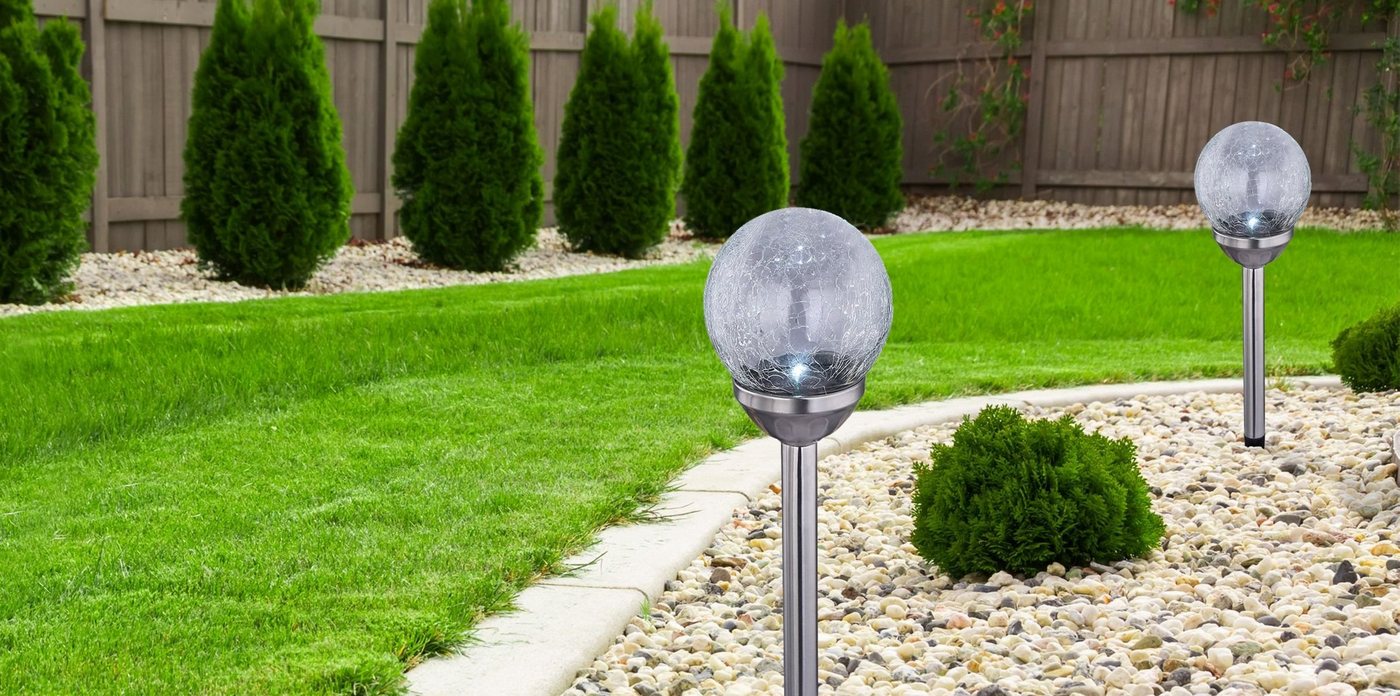 GLOBO LIGHTING LED Solarleuchte Solarleuchte LED Solarlampe Garten mit Erdspiess Gartendeko Solar von GLOBO LIGHTING