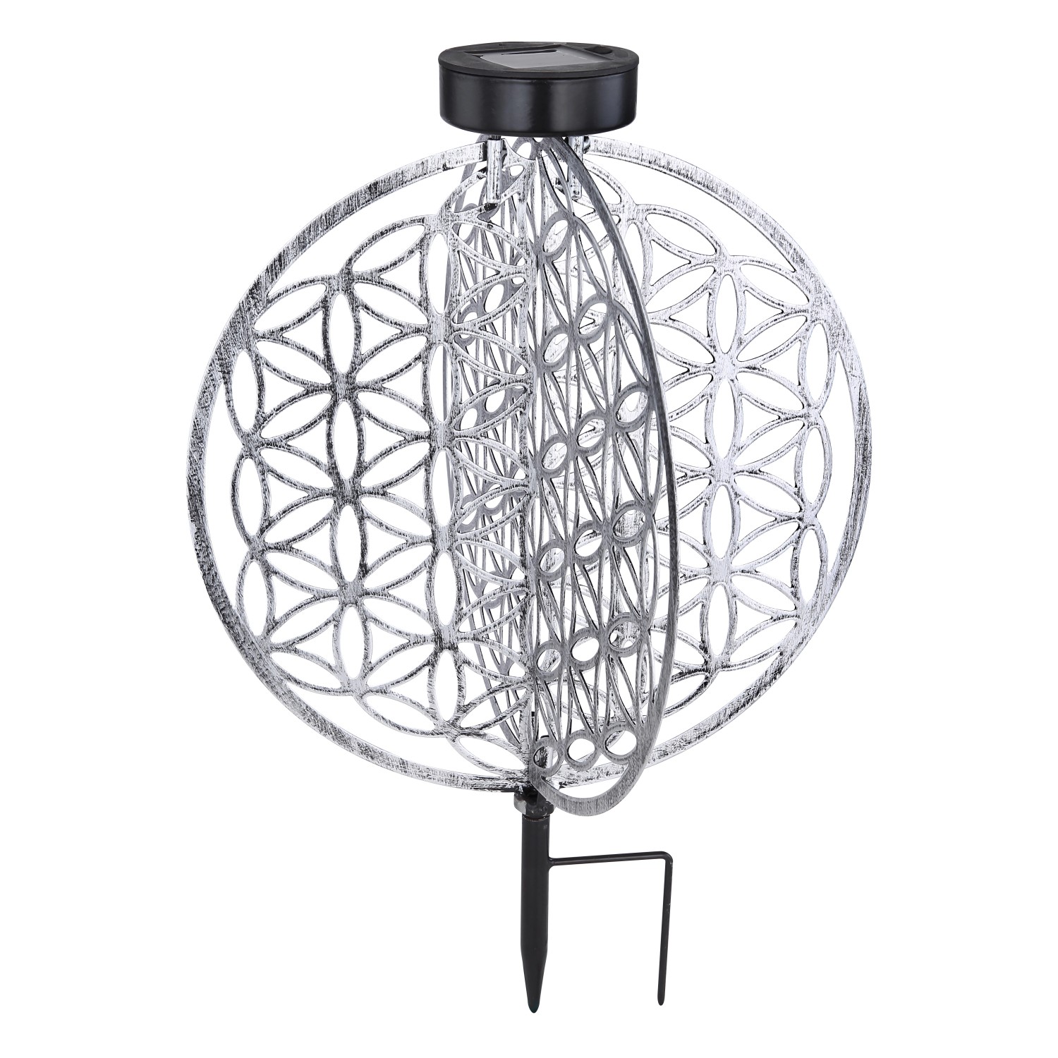 Globo LED-Solarleuchte Lebensblume Ø 30 cm x 41 cm Silber von Globo