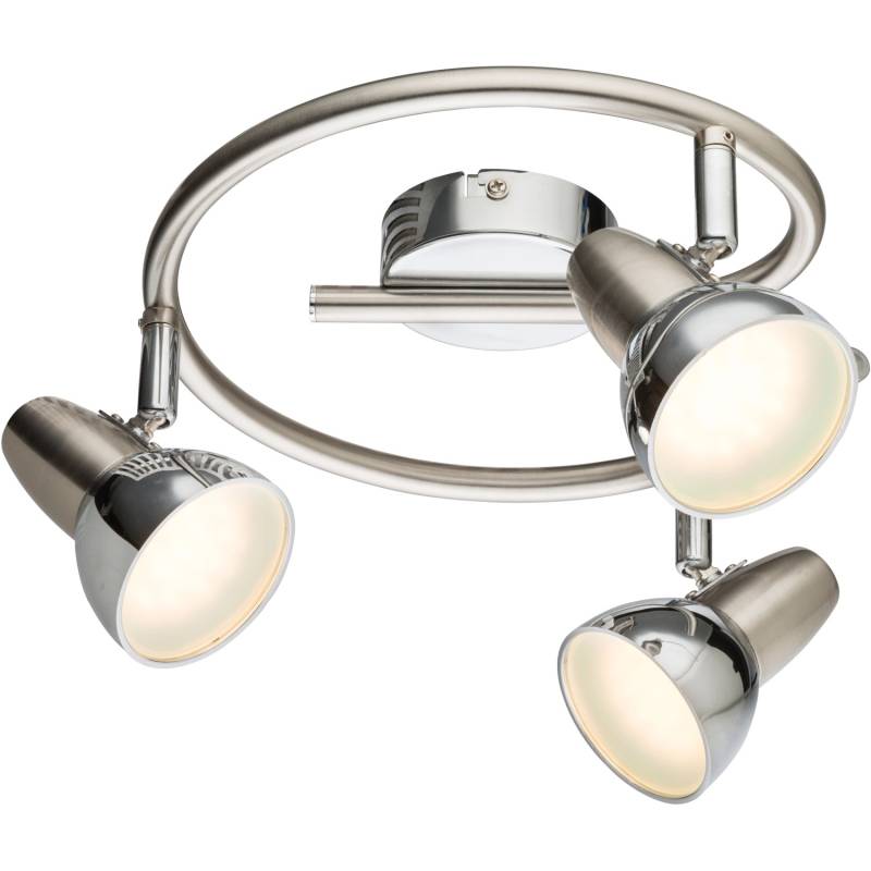 Globo LED-Spot 3er Rondell CAPPUCCINO Chrom Nickel matt von Globo