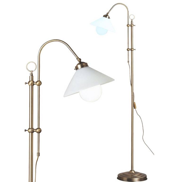 GLOBO LIGHTING LED Stehlampe, Leuchtmittel inklusive, Warmweiß, Farbwechsel, Stehleuchte Standlampe RGB LED Fernbedienung dimmbar altmessing Glas von GLOBO LIGHTING