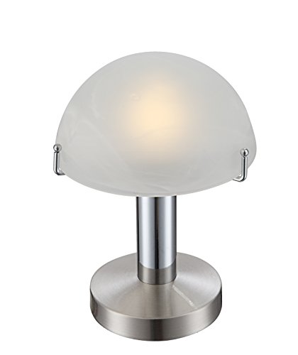 Globo LED Tisch Lampe Leuchte Nickel Matt Chrom Glas Touch Schalter Schlaf Zimmer, 21934 von Globo