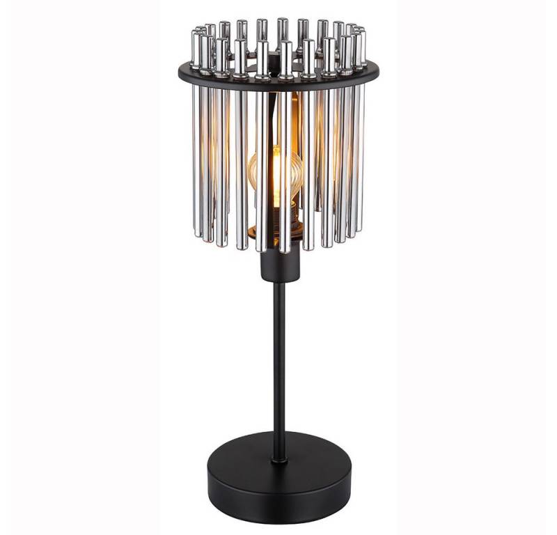 GLOBO LIGHTING LED Tischleuchte, Leuchtmittel inklusive, Warmweiß, LED Tischleuchte Nachttischlampe Metall Glasstäbe rauchfarben H 37,5cm von GLOBO LIGHTING