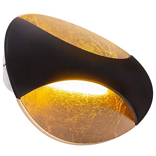 GLOBO LED Wand Lampe Wohn Ess Zimmer Leuchte schwarz Blatt-Gold Strahler von GLOBO