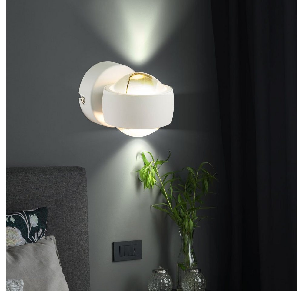 Globo LED Wandleuchte, Leuchtmittel inklusive, Warmweiß, Wandlampe Wandleuchte Spotlampe Flurleuchte Up & Down LED von Globo