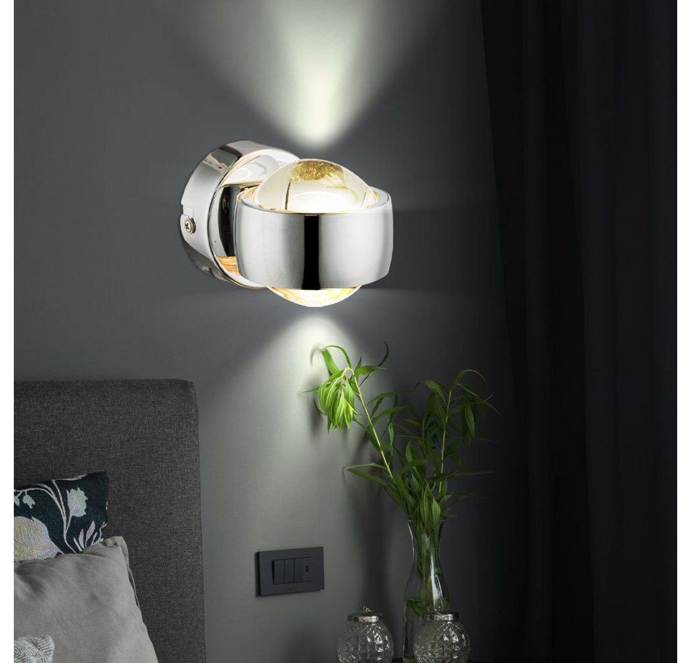 Globo LED Wandleuchte, Leuchtmittel inklusive, Warmweiß, Wandlampe Wandleuchte Spotlampe Spotleuchte 2 Flammig LED von Globo