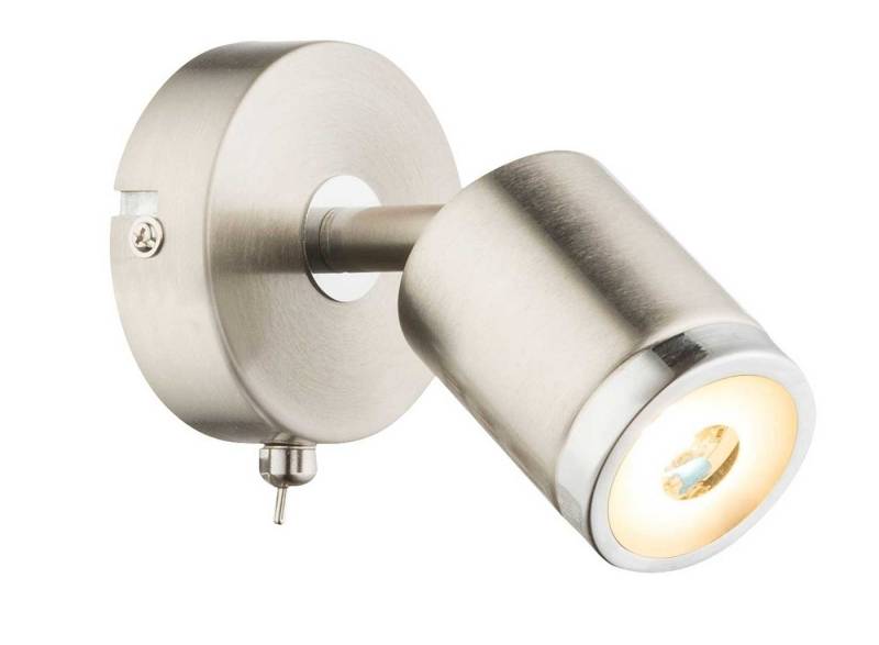 GLOBO LIGHTING LED Wandleuchte COMORE, 1-flammig, Nickelfarben, Metall, LED fest integriert, Warmweiß, B 12 x H 8 cm von GLOBO LIGHTING
